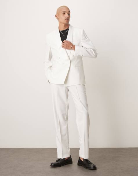 ASOS DESIGN - Pantaloni da abito dritti stile smoking bianchi - view 1