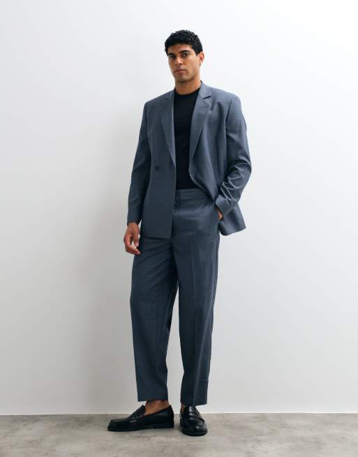 ASOS DESIGN - Abito oversize affusolato blu a quadri, 2 di 3
