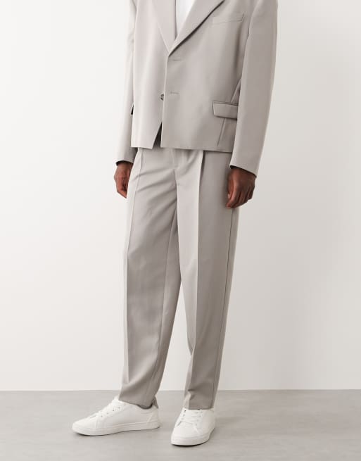 ASOS DESIGN - Pantaloni da abito oversize affusolati grigio chiaro, 2 di 5