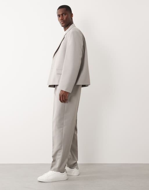 ASOS DESIGN - Pantaloni da abito oversize affusolati grigio chiaro, 3 di 5