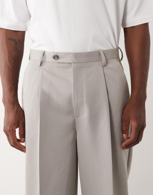 ASOS DESIGN - Pantaloni da abito oversize affusolati grigio chiaro, 5 di 5