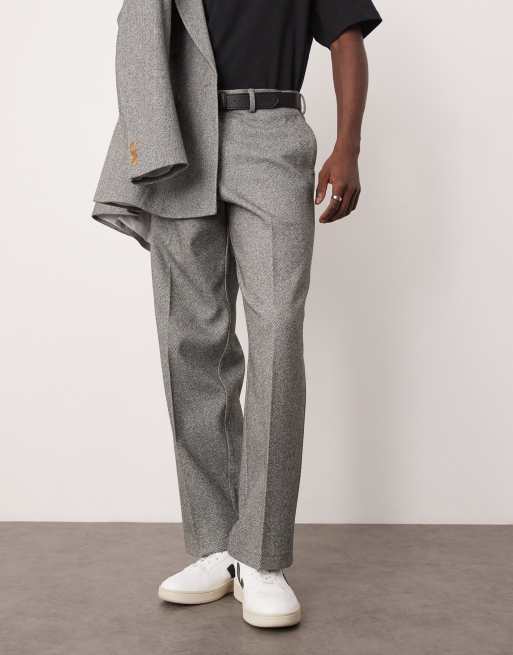 ASOS DESIGN - Pantaloni da abito pesanti con fondo ampio grigi, 3 di 5