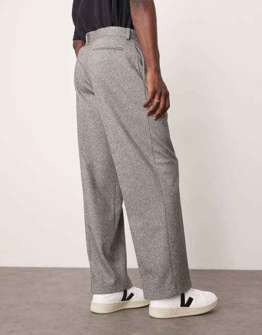 ASOS DESIGN - Pantaloni da abito pesanti con fondo ampio grigi, 5 di 5