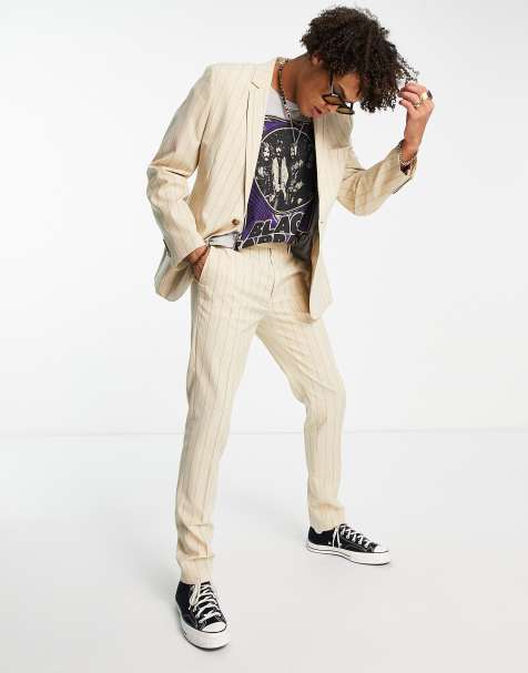 ASOS DESIGN - Pantaloni da abito skinny a righe tono su tono - view 1