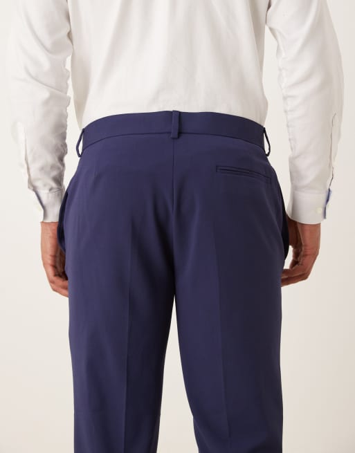 ASOS DESIGN - Pantaloni da abito skinny elasticizzati blu navy, 5 di 5