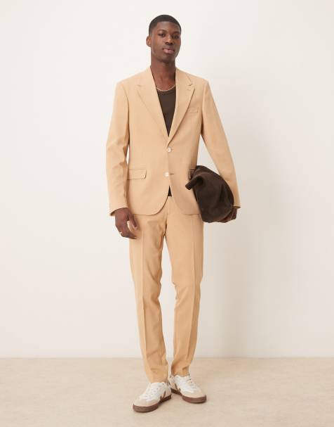 ASOS DESIGN - Pantaloni da abito skinny elasticizzati in quattro direzioni color pietra - view 1