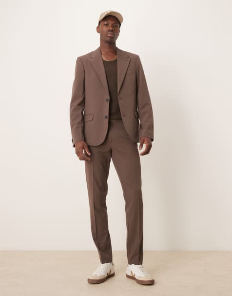 ASOS DESIGN - Pantaloni da abito skinny elasticizzati in quattro direzioni marroni - view 1