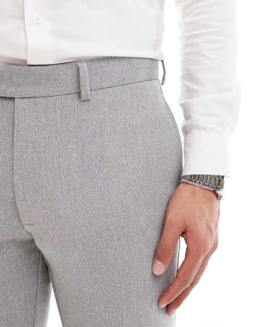 ASOS DESIGN - Pantaloni da abito skinny grigi in misto lana, 5 di 5