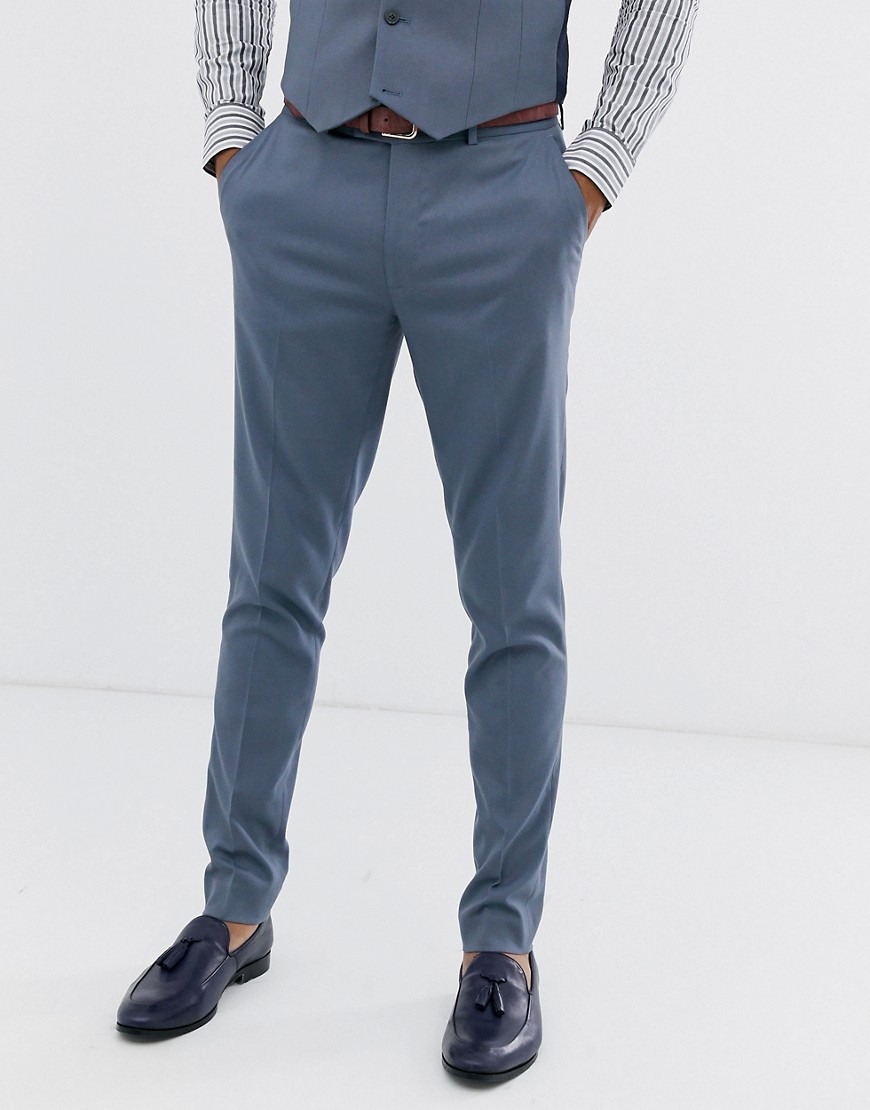 ASOS DESIGN - Pantaloni da abito skinny grigio ardesia