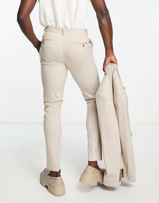 ASOS DESIGN - Pantaloni da abito skinny grigio pietra, 2 di 4