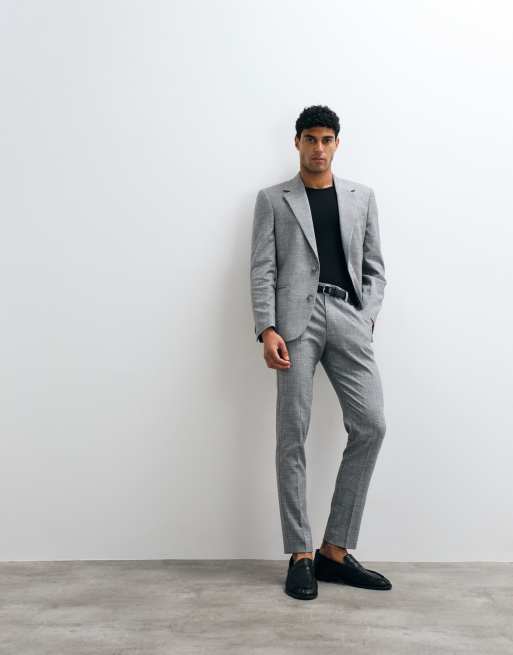 ASOS DESIGN - Abito skinny grigio con texture sale e pepe, 3 di 3