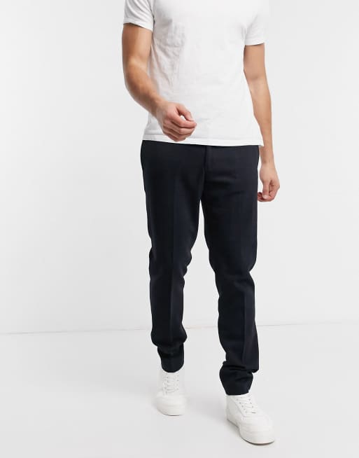 ASOS DESIGN - Abito skinny in twill blu navy a quadri grandi, 3 di 3