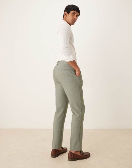 ASOS DESIGN - Pantaloni da abito skinny kaki cross hatch, 5 di 5