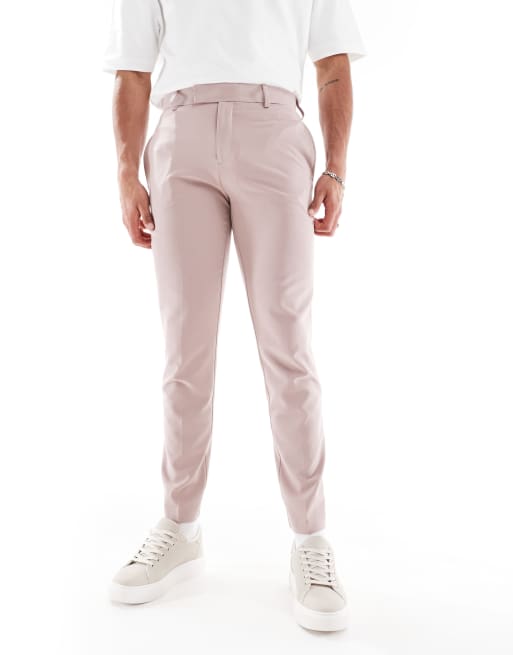 ASOS DESIGN - Pantaloni da abito skinny marrone chiaro elasticizzati in quattro direzioni, 2 di 5