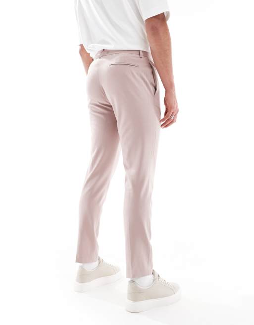ASOS DESIGN - Pantaloni da abito skinny marrone chiaro elasticizzati in quattro direzioni, 5 di 5