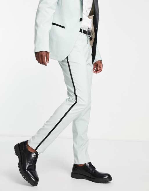 ASOS DESIGN - Pantaloni da abito skinny stile smoking verdi