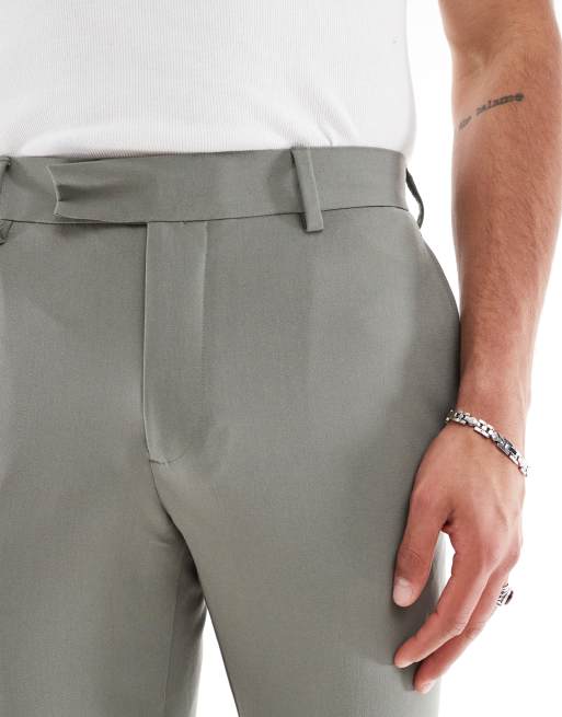 ASOS DESIGN - Pantaloni da abito skinny verde salvia elasticizzati in quattro direzioni, 4 di 5