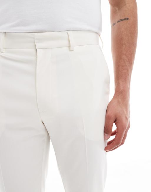 ASOS DESIGN - Pantaloni da abito slim écru, 4 di 5