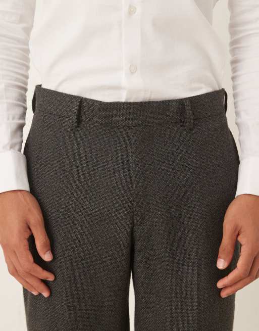 ASOS DESIGN - Pantaloni da abito slim grigi microtesturizzati, 4 di 5