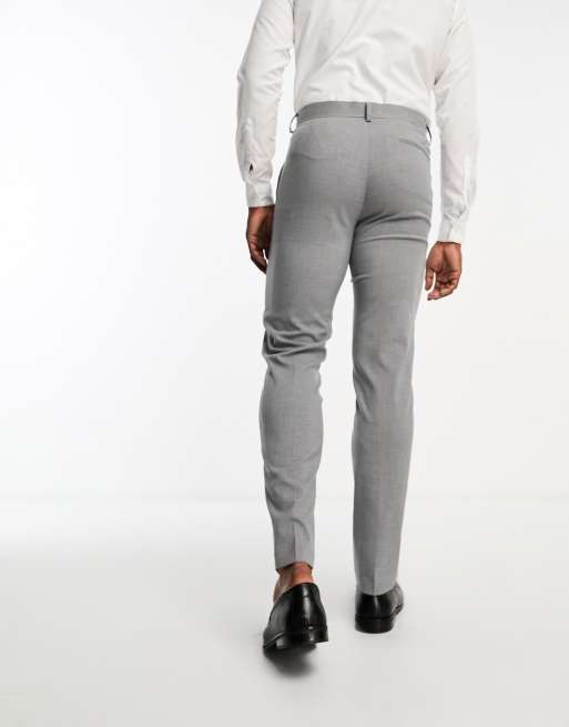 ASOS DESIGN - Pantaloni da abito slim grigi, 3 di 5