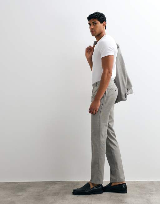 ASOS DESIGN pantaloni da abito slim in lana grigio chiaro, 3 di 5