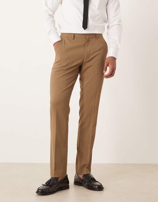 ASOS DESIGN - Pantaloni da abito slim marroni, 2 di 5
