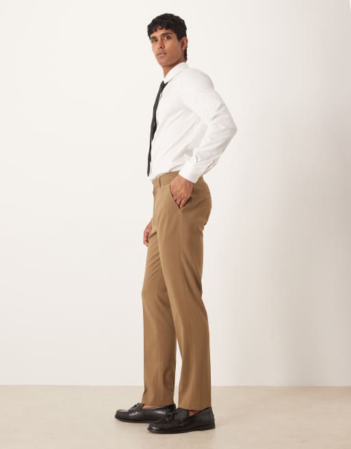 ASOS DESIGN - Pantaloni da abito slim marroni, 3 di 5