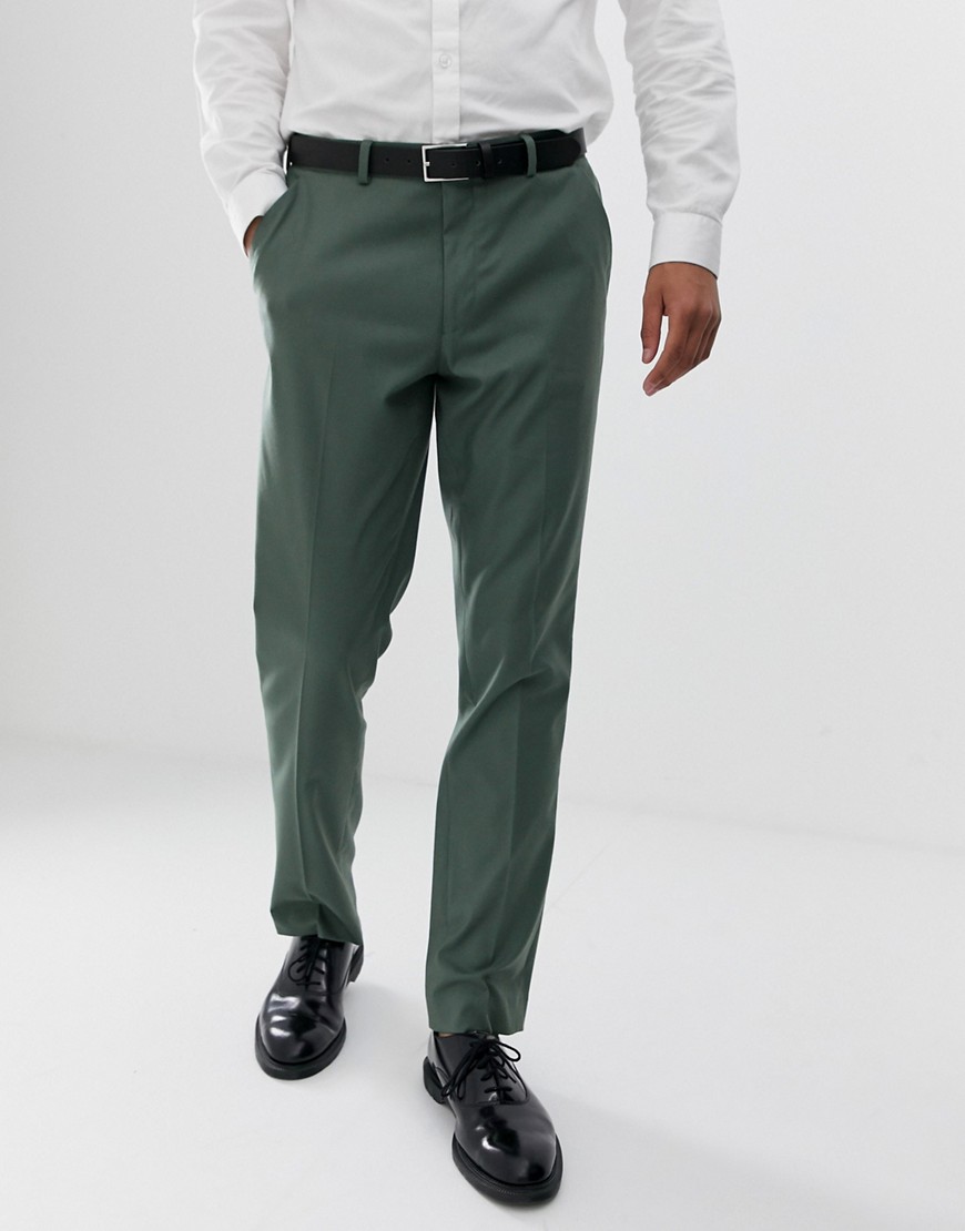 ASOS DESIGN - Pantaloni da abito slim verde salvia