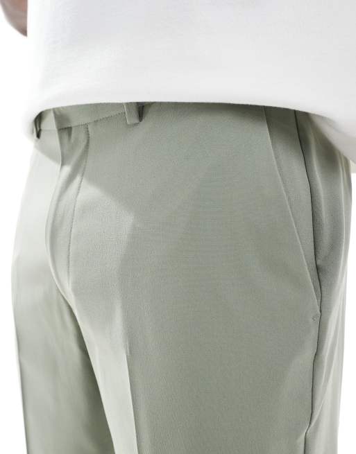 ASOS DESIGN - Pantaloni da abito slim verde salvia, 2 di 5