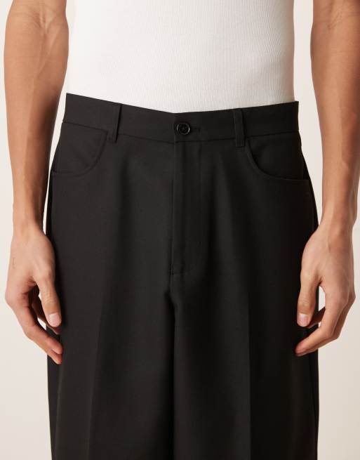 ASOS DESIGN - Pantaloni da abito super affusolati in twill neri, 4 di 5