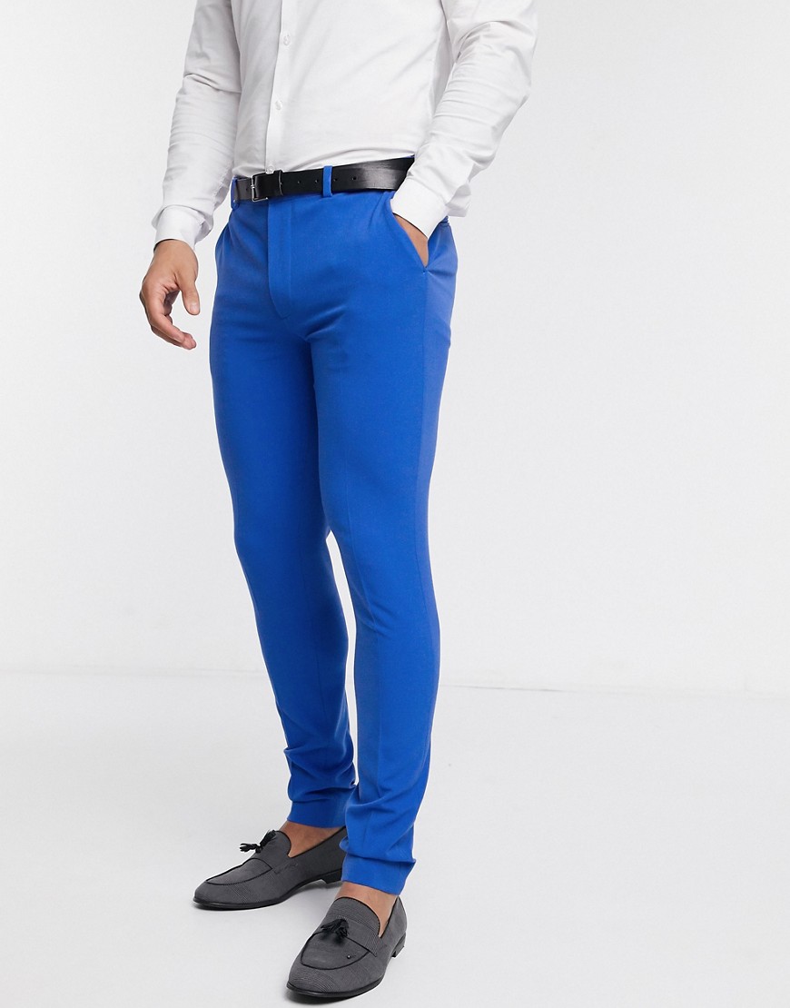 ASOS DESIGN - Pantaloni da abito super skinny blu acceso