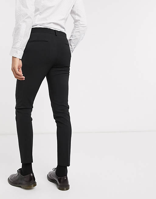Pantaloni da abito stretch super slim neri Premium Asos Uomo Abbigliamento Pantaloni e jeans Pantaloni Pantaloni stretch 