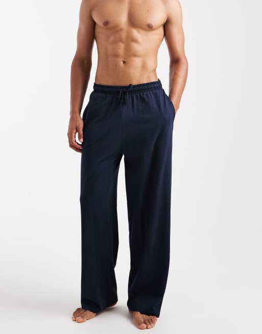 ASOS DESIGN - Pantaloni da casa a fondo ampio blu navy, 2 di 4