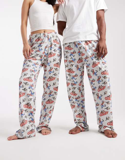ASOS DESIGN Pantaloni da casa grigi con grafica Disney di Pippo