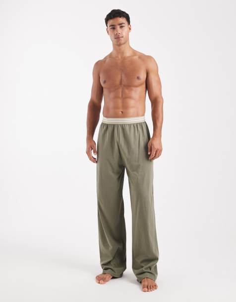 ASOS DESIGN - Pantaloni da casa kaki a fondo ampio - view 1