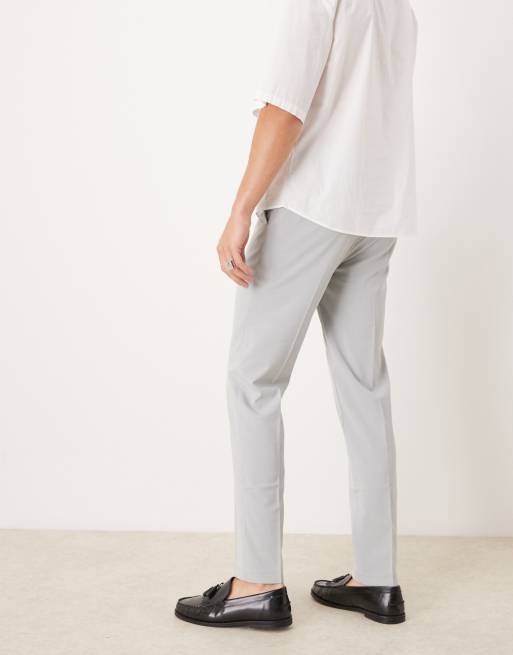 ASOS DESIGN Pantaloni da cerimonia slim eleganti grigio chiaro ASOS