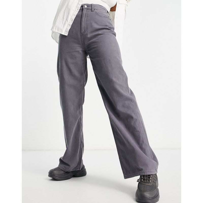 Donna Pantaloni con fondo ampio DESIGN - Pantaloni dad a fondo ampio color grigio slavato