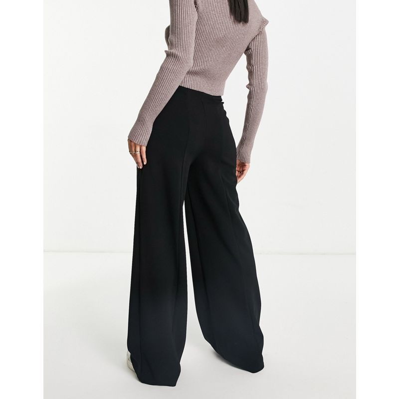 Pantaloni con fondo ampio Donna DESIGN - Pantaloni dad casual a vita alta neri