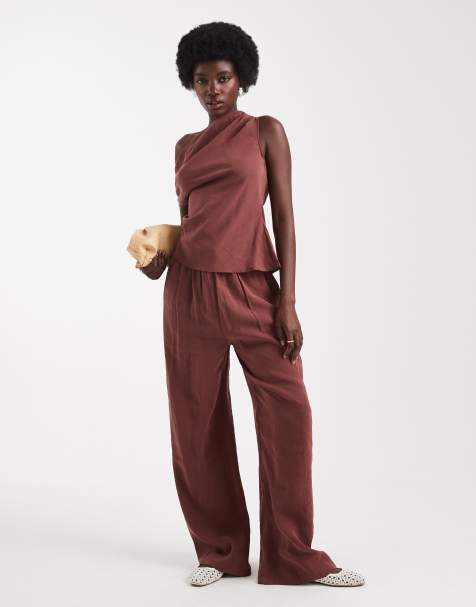 ASOS DESIGN - Pantaloni dritti allacciati in vita in coordinato - view 1