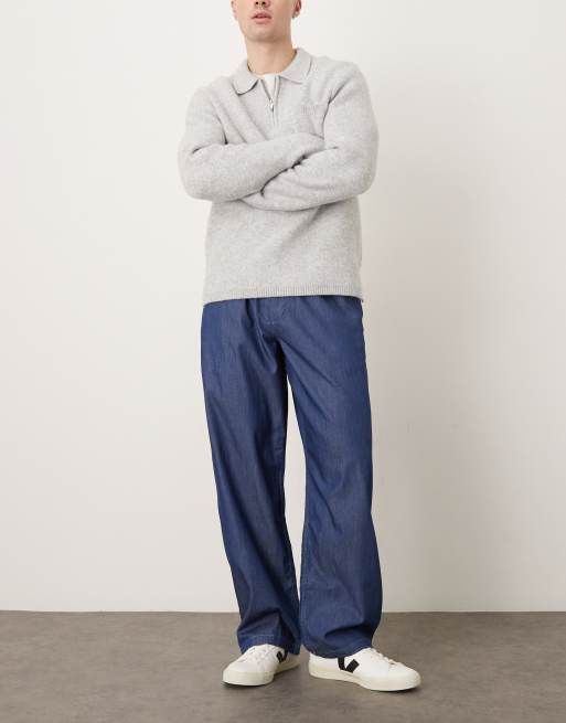ASOS DESIGN - Pantaloni dritti ampi in chambray , 2 di 5
