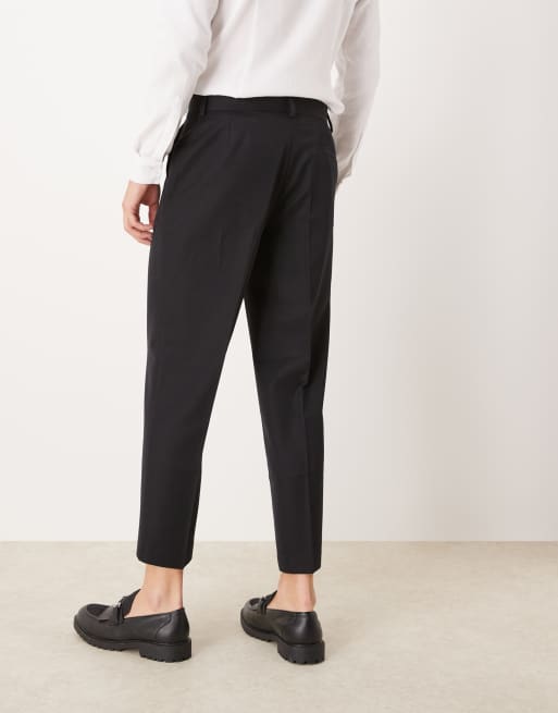 ASOS DESIGN Pantaloni dritti eleganti alla caviglia neri ASOS