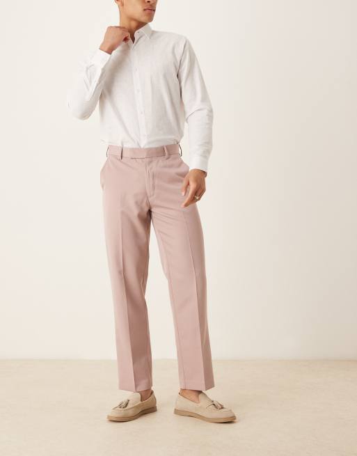 ASOS DESIGN - Pantaloni dritti eleganti color rosa polvere
