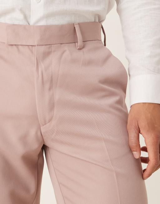 ASOS DESIGN - Pantaloni dritti eleganti color rosa polvere, 5 di 5