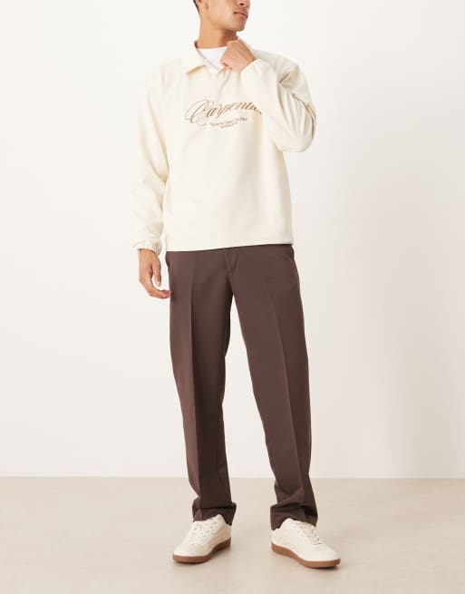 ASOS DESIGN - Pantaloni dritti eleganti marrone scuro, 2 di 5