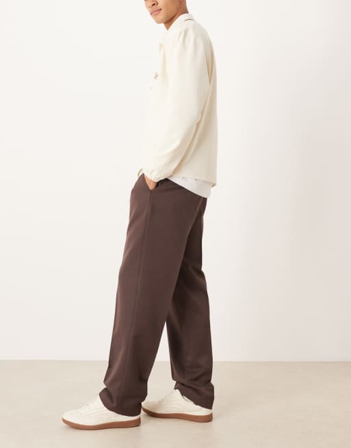 ASOS DESIGN - Pantaloni dritti eleganti marrone scuro, 3 di 5