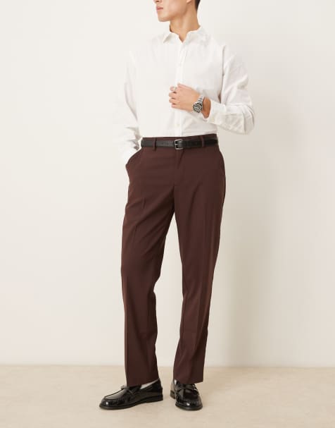 ASOS DESIGN - Pantaloni dritti eleganti marroni - view 1
