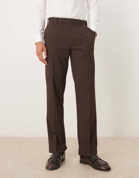 ASOS DESIGN - Pantaloni dritti eleganti marroni - view 1