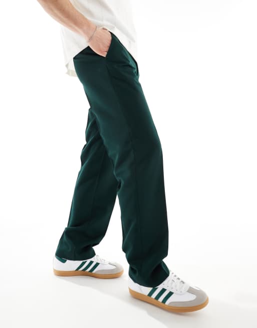 ASOS DESIGN - Pantaloni dritti eleganti verde bosco