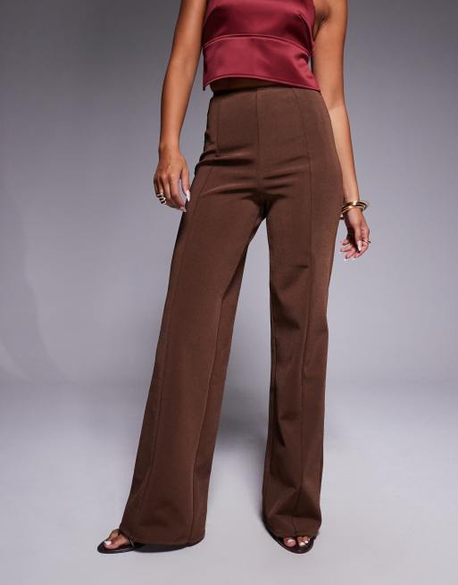 ASOS DESIGN - Pantaloni dritti fascianti color cioccolato, 3 di 5