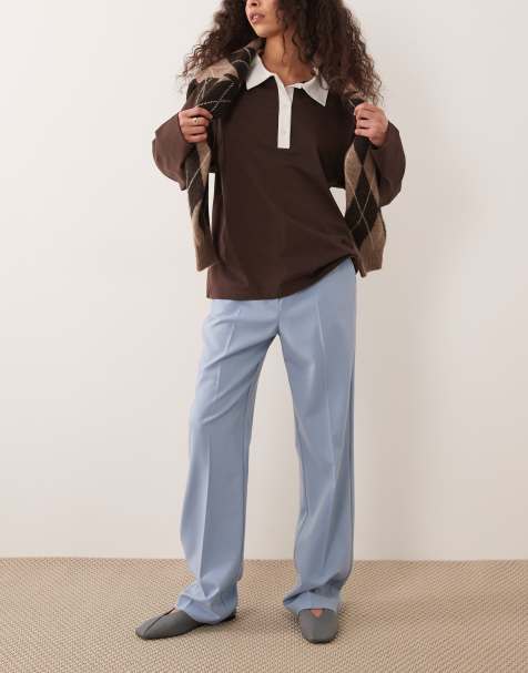 ASOS DESIGN - Pantaloni dritti slim sartoriali blu tenue - view 1